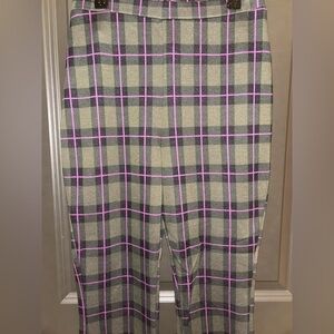 Plaid Cropped Flare Pants
